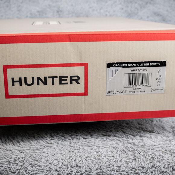 Hunter Original JFT6075RGT Big Kids Thrift Giant Glitter Rain Boots 4B/5G NIB - Picture 6 of 6